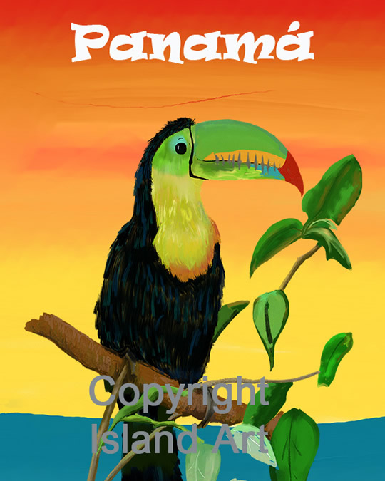 Toucan Sunrise - Island Art by Yotigo